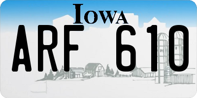 IA license plate ARF610