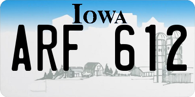 IA license plate ARF612
