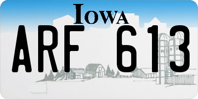 IA license plate ARF613