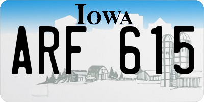 IA license plate ARF615