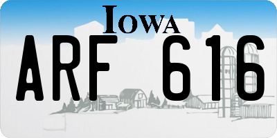 IA license plate ARF616