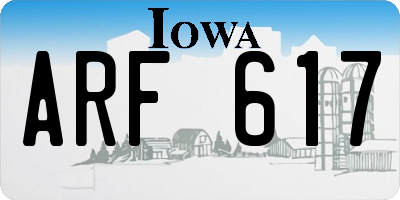 IA license plate ARF617