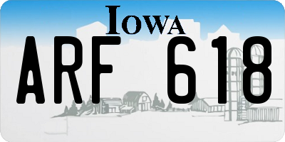 IA license plate ARF618