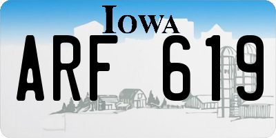 IA license plate ARF619