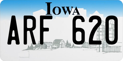 IA license plate ARF620