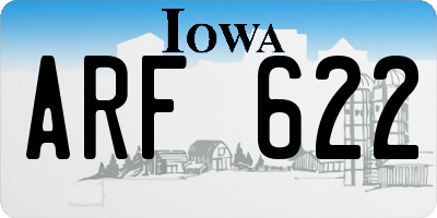 IA license plate ARF622
