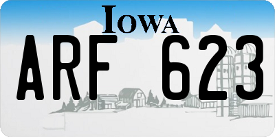 IA license plate ARF623
