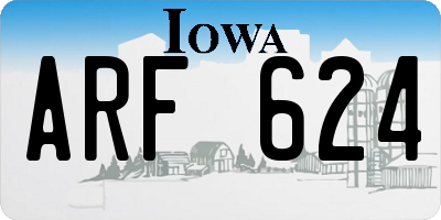 IA license plate ARF624