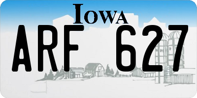 IA license plate ARF627