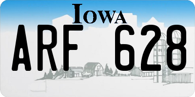 IA license plate ARF628