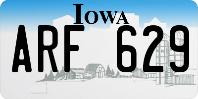 IA license plate ARF629