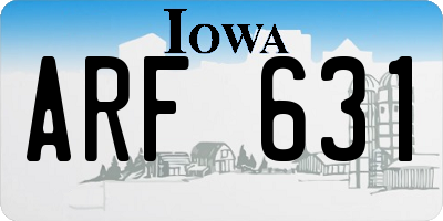IA license plate ARF631