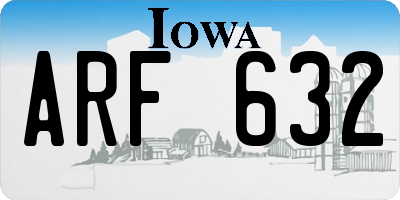 IA license plate ARF632