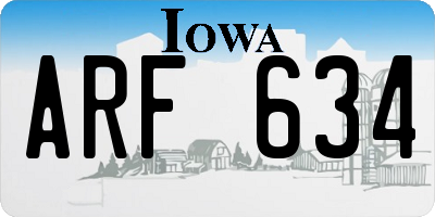 IA license plate ARF634