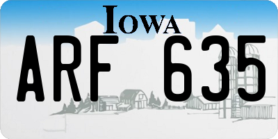 IA license plate ARF635
