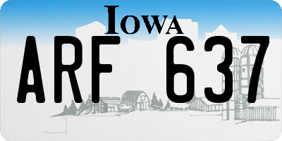 IA license plate ARF637
