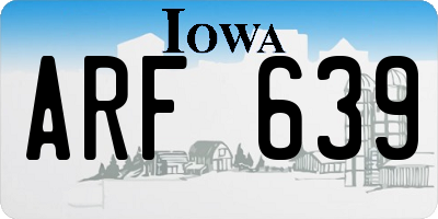 IA license plate ARF639