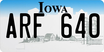 IA license plate ARF640
