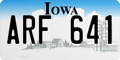 IA license plate ARF641