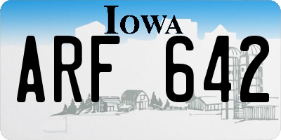IA license plate ARF642