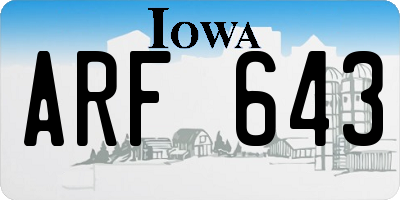 IA license plate ARF643