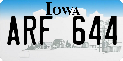 IA license plate ARF644