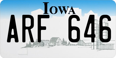 IA license plate ARF646