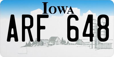 IA license plate ARF648
