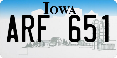 IA license plate ARF651