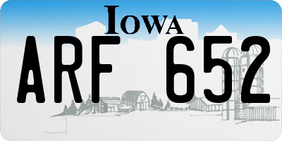 IA license plate ARF652