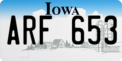 IA license plate ARF653