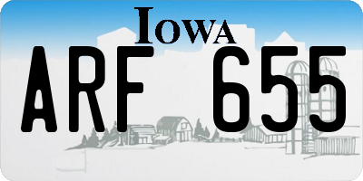 IA license plate ARF655