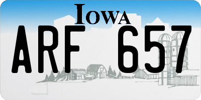 IA license plate ARF657