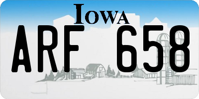IA license plate ARF658