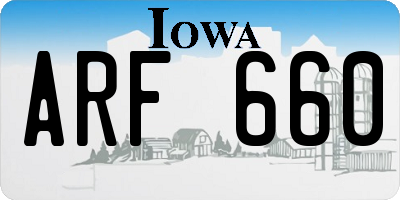 IA license plate ARF660