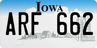 IA license plate ARF662