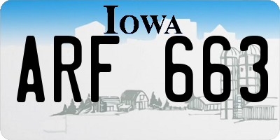 IA license plate ARF663