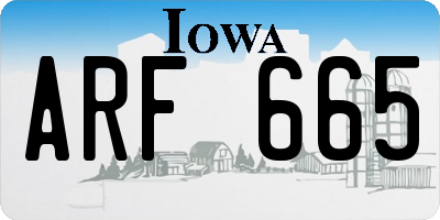 IA license plate ARF665