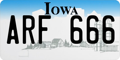 IA license plate ARF666