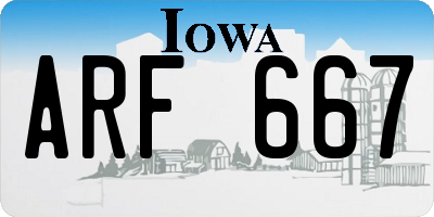 IA license plate ARF667
