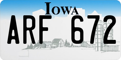 IA license plate ARF672