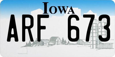 IA license plate ARF673