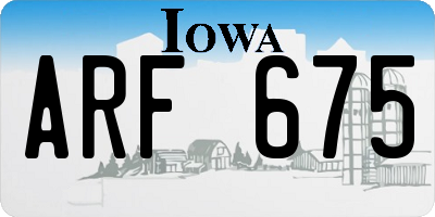 IA license plate ARF675
