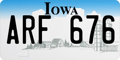 IA license plate ARF676