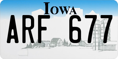 IA license plate ARF677