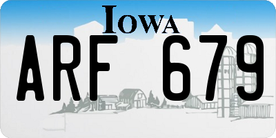 IA license plate ARF679