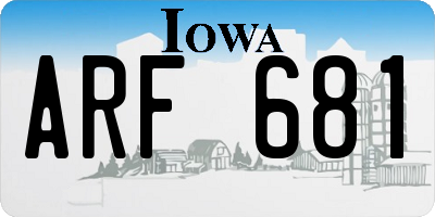 IA license plate ARF681