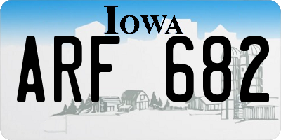 IA license plate ARF682
