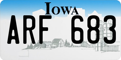 IA license plate ARF683