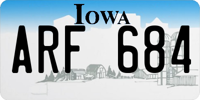 IA license plate ARF684